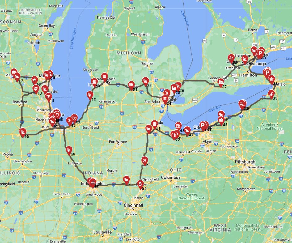 Chicago roundtrip- Heading East - Includes Niagara Falls